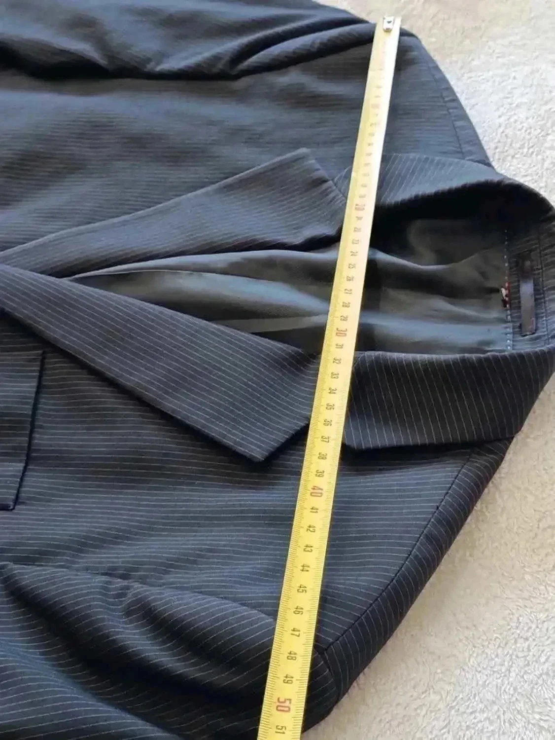 Traje preto listrado branco jaqueta 52 calça 44 – photo 17
